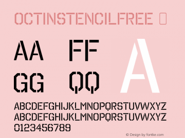 ☞Octin Stencil Free Version 1.000;com.myfonts.easy.typodermic.octin-stencil.free.wfkit2.version.2ZmZ图片样张