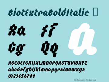 ☞BiotExtraBoldItalic Macromedia Fontographer 4.1.4 9/6/01;com.myfonts.easy.t26.biot.extra-bold-italic.wfkit2.version.Eby图片样张