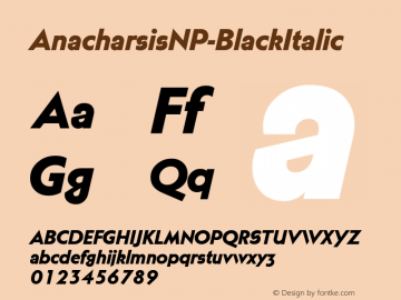 ☞AnacharsisNP-BlackItalic Version 001.000;com.myfonts.easy.nonpareille.anacharsis.black-italic.wfkit2.version.3VnC图片样张