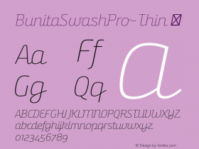 ☞BunitaSwashPro-Thin Version 1.138;com.myfonts.easy.buntype.bunita-swash.thin-old.wfkit2.version.4t9z图片样张