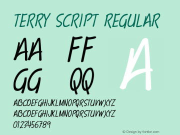 Terry Script Regular Version 1.0 Font Sample