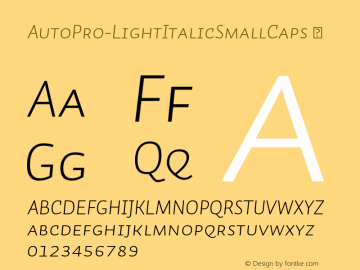 ☞Auto Pro Light It SmCp Version 2.500 (MyFonts 2017.04);com.myfonts.easy.underware.auto-pro.light-italic-small-caps.wfkit2.version.4MzU图片样张