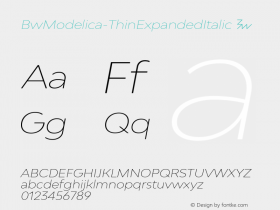 ☞Bw Modelica Thin Expanded Italic Version 2.000;com.myfonts.easy.branding-with-type.bw-modelica-expanded.thin-expanded-italic.wfkit2.version.4FVF图片样张