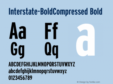 Interstate-BoldCompressed Bold Version 001.000图片样张