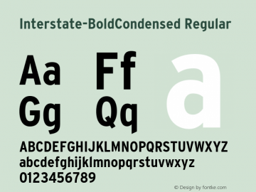 Interstate-BoldCondensed Regular 001.000图片样张