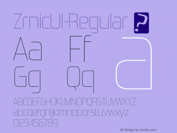 ☞ZrnicUl-Regular Version 4.000; ttfautohint (v1.5);com.myfonts.easy.larabie.zrnic.ultra-light.wfkit2.version.3vQq图片样张