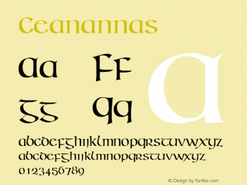 ☞Ceanannas Version 003.000;com.myfonts.everson.ceanannas.ceanannas.wfkit2.3rHY图片样张