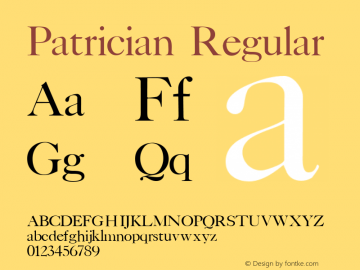 Patrician Regular Version 001.000图片样张