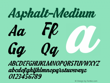 ☞Asphalt-Medium Version 001.001 ; ttfautohint (v1.3);com.myfonts.easy.alias.asphalt.medium.wfkit2.version.3Rd4图片样张