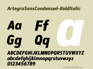 ☞Artegra Sans Condensed Bold Italic Version 1.001; ttfautohint (v1.5);com.myfonts.easy.artegra.artegra-sans.cond-bold-italic.wfkit2.version.4PCa图片样张
