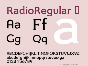 ☞RadioRegular Macromedia Fontographer 4.1.4 10/31/01; ttfautohint (v1.5);com.myfonts.easy.t26.radio.regular.wfkit2.version.EJr图片样张