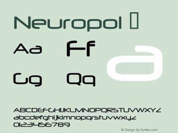 ☞Neuropol Version 2.0; 1999; initial release;com.myfonts.easy.typodermic.neuropol.neuropol.wfkit2.version.Lfq图片样张