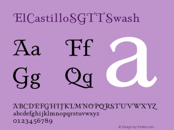 ☞ElCastilloSG TT Swash Version 2.600 2008;com.myfonts.easy.spiecegraphics.el-castillo-sg.swash-osf.wfkit2.version.31T9图片样张