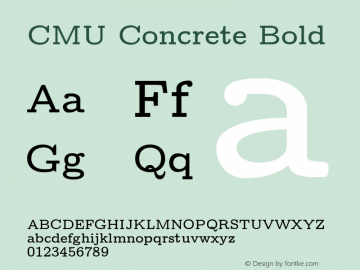 CMU Concrete Bold Version 0.4.0 Font Sample