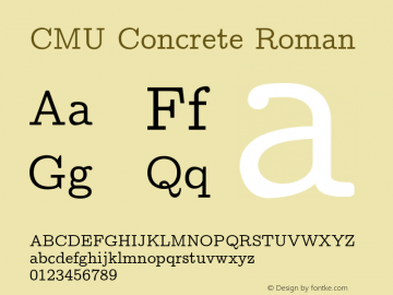 CMU Concrete Roman Version 0.4.1 Font Sample