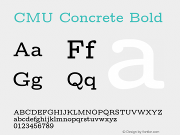 CMU Concrete Bold Version 0.4.1 Font Sample