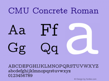 CMU Concrete Roman Version 0.4.3 Font Sample