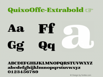 ☞Quixo Offc Extrabold Version 7.504; 2013; Build 1022;com.myfonts.easy.fontfont.ff-quixo.offc-extrabold.wfkit2.version.45Hi图片样张