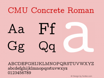 CMU Concrete Roman Version 0.6.0 Font Sample