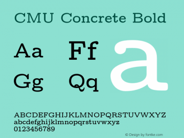 CMU Concrete Bold Version 0.6.1 Font Sample