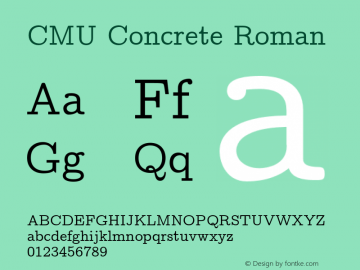 CMU Concrete Roman Version 0.6.1 Font Sample