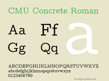 CMU Concrete Roman Version 0.6.2 Font Sample