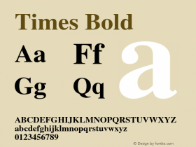 Times Bold OTF 1.0;PS 003.000;Core 1.0.22 Font Sample