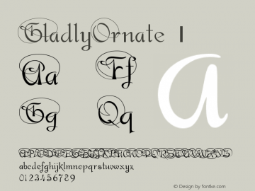 ☞GladlyOrnate Version 1.028; ttfautohint (v1.3);com.myfonts.easy.scholtz.gladly.ornate-regular.wfkit2.version.4xnK图片样张