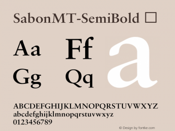 ☞Sabon MT Semi Bold Version 1.0 - October 23, 1995;com.myfonts.mti.sabon.mt-semi-bold.wfkit2.3Nmm图片样张