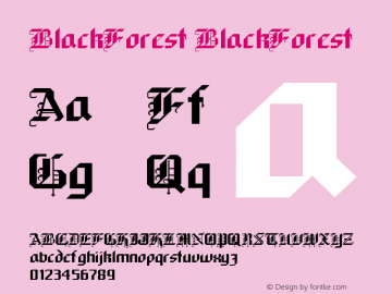 BlackForest BlackForest Version 001.001 Font Sample