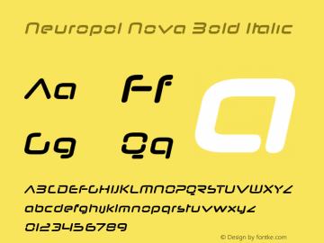 Neuropol Nova Bold Italic Version 1.100 2003 Font Sample