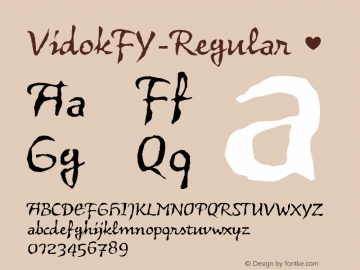 ☞Vidok FY Regular Version 1.000; ttfautohint (v1.5);com.myfonts.easy.black-foundry.vidok-fy.regular.wfkit2.version.46es图片样张