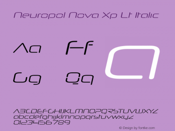Neuropol Nova Xp Lt Italic Version 2.001图片样张