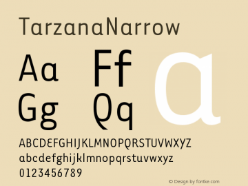 ☞TarzanaNarrow Version 1.0; release;com.myfonts.easy.emigre.tarzana.narrow.wfkit2.version.MEn图片样张