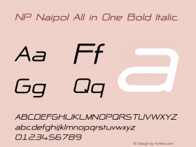 NP Naipol All in One Bold Italic Version 2.00 May 8, 2005 Font Sample