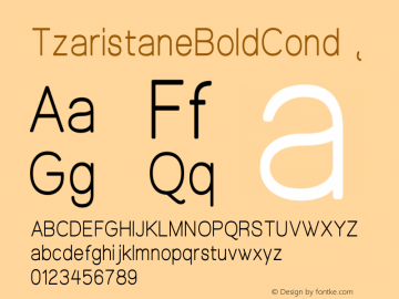 ☞Tzaristane Bold Cond Version 1.000 2005 initial release;com.myfonts.typotheticals.tzaristane.bold-cond.wfkit2.2ncj图片样张