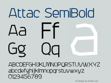 Attac SemiBold Version 001.000 Font Sample