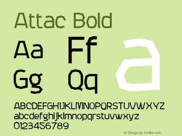 Attac Bold Version 001.000 Font Sample