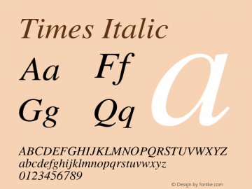 Times Italic OTF 1.0;PS 003.000;Core 1.0.22图片样张