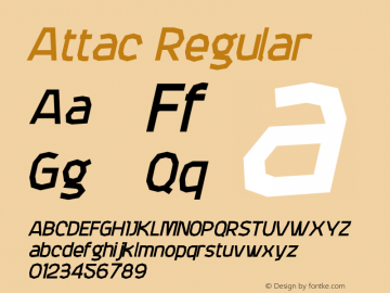 Attac Regular 001.000 Font Sample