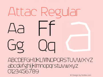 Attac Regular Macromedia Fontographer 4.1.4 10/25/00 Font Sample