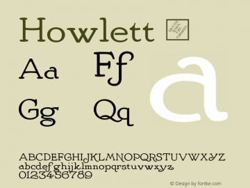 ☞Howlett Version 1.000 2010 initial release;com.myfonts.easy.gatf.howlett.regular.wfkit2.version.3nEb图片样张