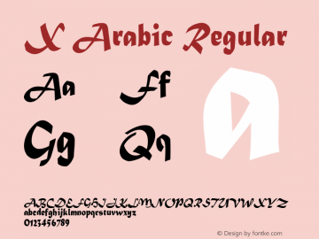 X Arabic Regular Version 1.8 Font Sample