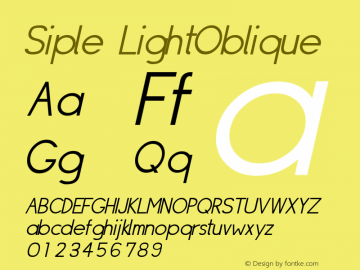 Siple LightOblique Macromedia Fontographer 4.1.5 24/7/02图片样张