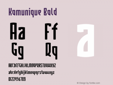 Komunique Bold Version 1.000;PS 001.000;hotconv 1.0.38 Font Sample