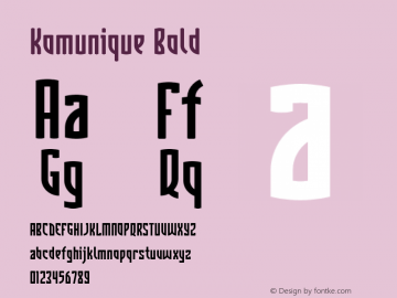 Komunique Bold Version 001.000 Font Sample