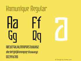 Komunique Regular 001.000 Font Sample