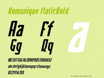 Komunique ItalicBold 001.000 Font Sample