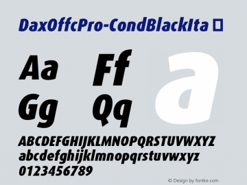 ☞Dax Offc Pro Cond Black Italic Version 7.504; 2009; Build 1021; ttfautohint (v1.5);com.myfonts.easy.fontfont.dax-office.offc-pro-condensed-black-italic.wfkit2.version.45vD图片样张