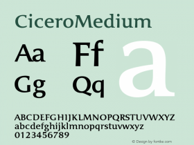 ☞CiceroMedium Version 001.000 ;com.myfonts.easy.mti.cicero.medium.wfkit2.version.sJA图片样张